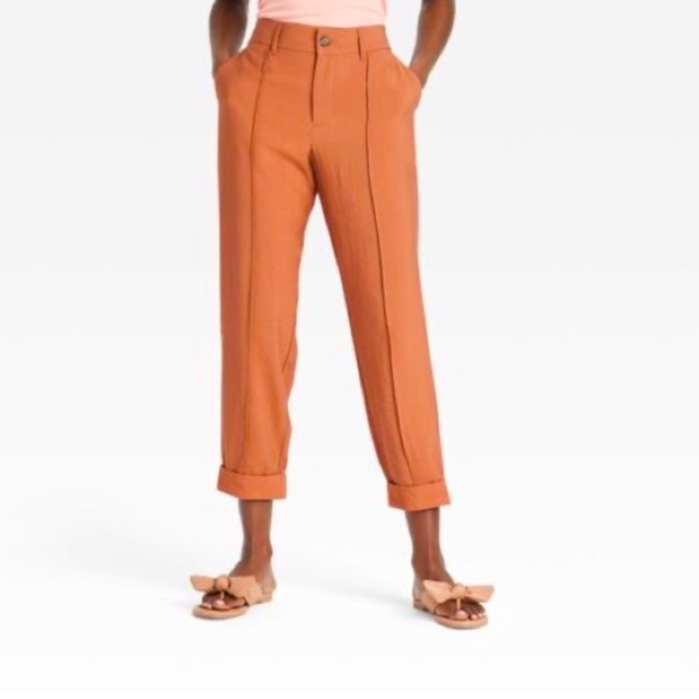 A New Day Rust/Orange Pants Size 6 High Waist/Rise Cropped Target